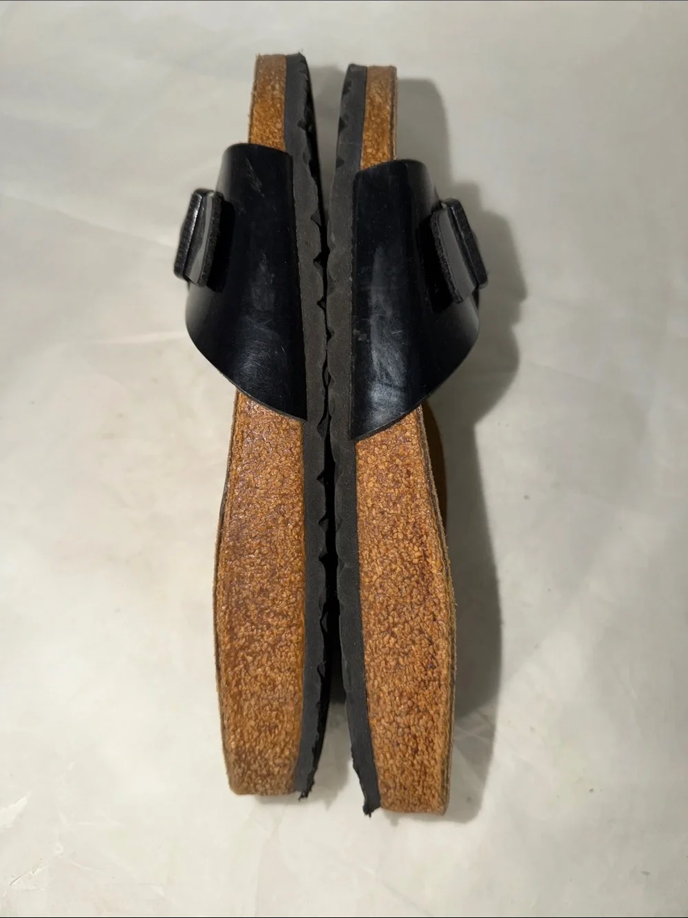 Birkenstock Black Patent Single Strap Slide Sandals Size 40